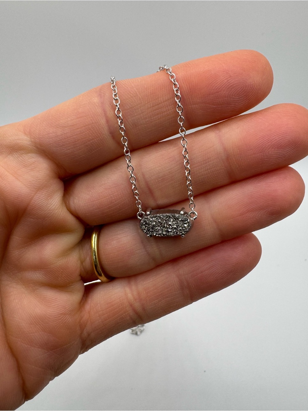 Kendra Scott Silver Druzy Oval Pendant Necklace - Women's Jewelry